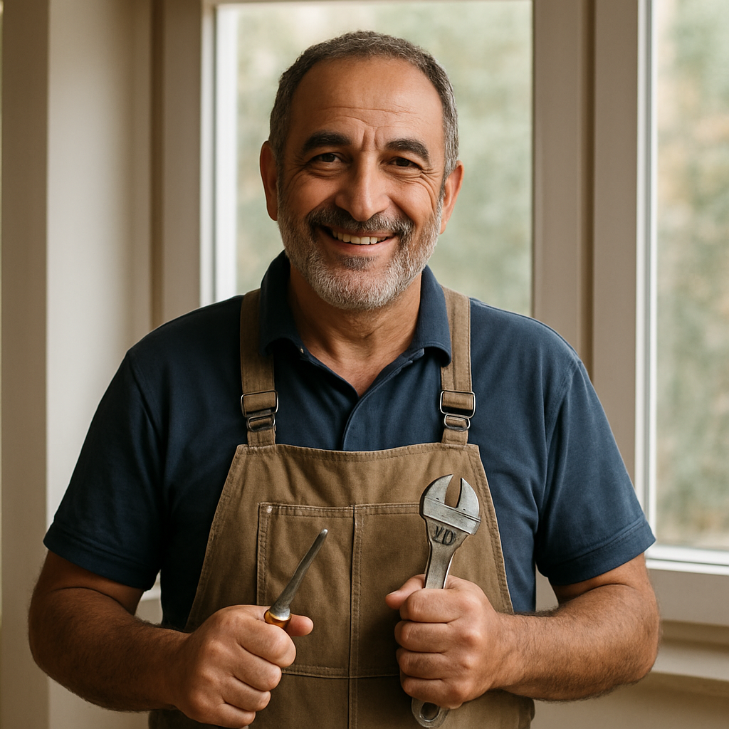 אבי, בעל מקצוע להתקנת חלונות ומקלחונים